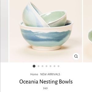 NEW Pepper + Vetiver Oceania Nesting Bowls (3)